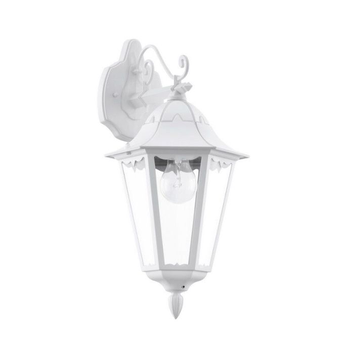 Hvid klassisk udendørslampe aluminium, Leanna, IP44