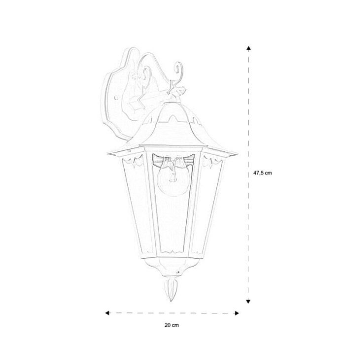 Hvid klassisk udendørslampe aluminium, Leanna, IP44