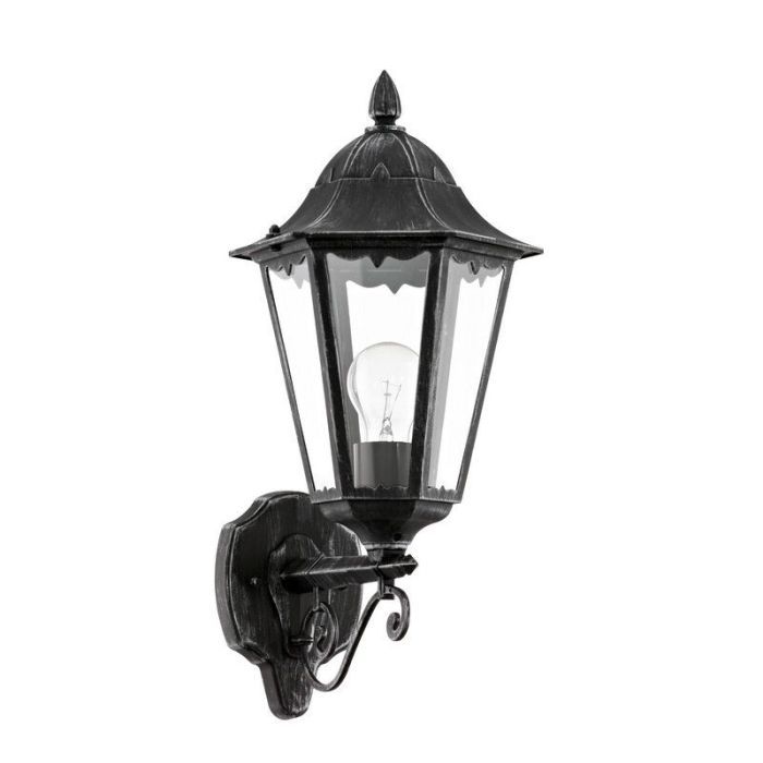 Sort klassisk udendørslampe aluminium, Leanna, IP44