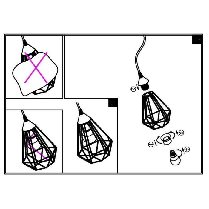 Sort industri bordlampe metal, Costel, med brytare