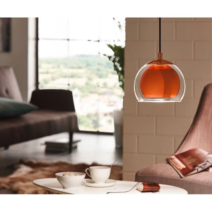 Kobber design pendler lampe glas, Iroma