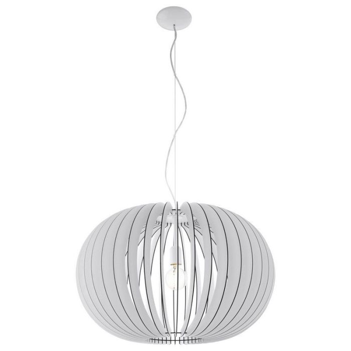 Hvid rustik pendler lampe træ, Kiran