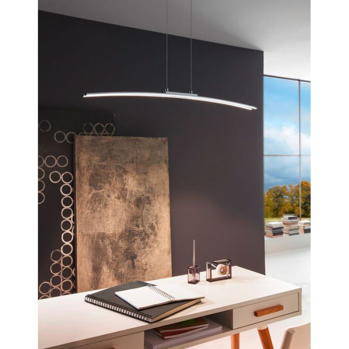 Krom modern pendler lampe aluminium, Arantxa, 30W, 3000K LED