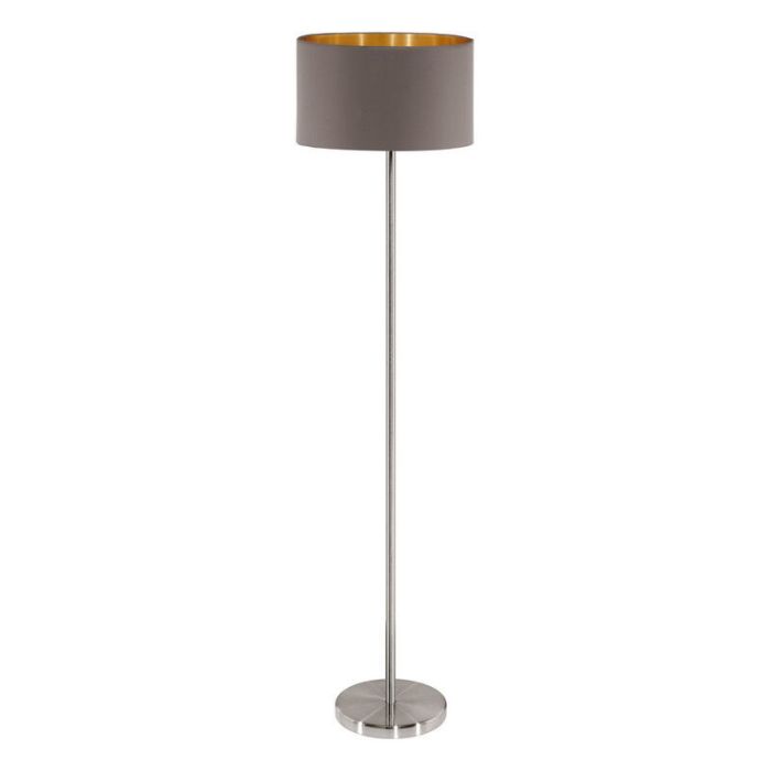 Brun modern gulv lampe stof, Terme, med brytare
