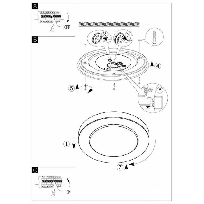 Krom loftlampe plast, Amina, 11W, 3000K LED, IP44