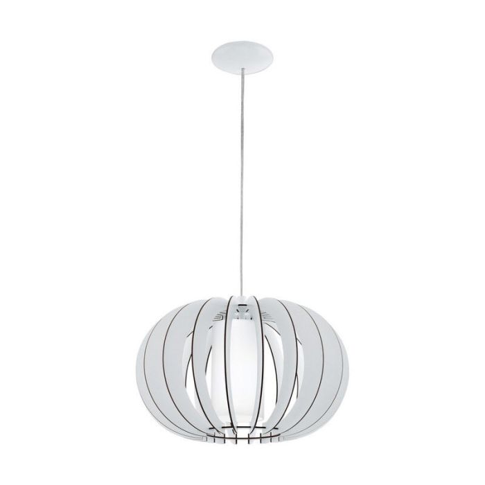 Hvid rustik pendler lampe træ, Kiran