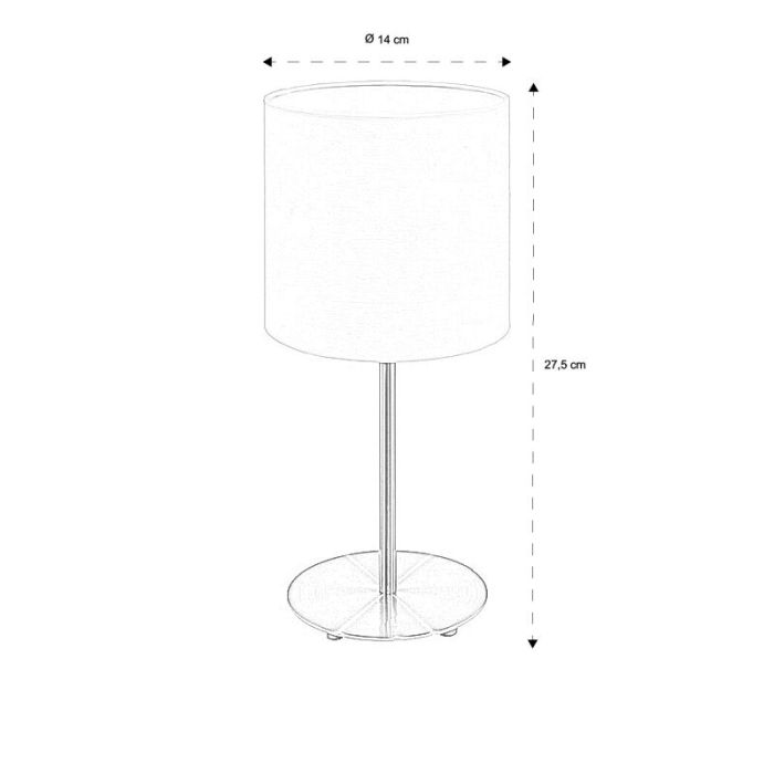 Hvid modern bordlampe stof, Abano, med brytare