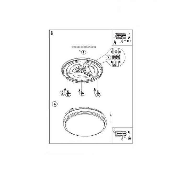 Hvid loftlampe plast, Marieke, 22W, 3000K LED