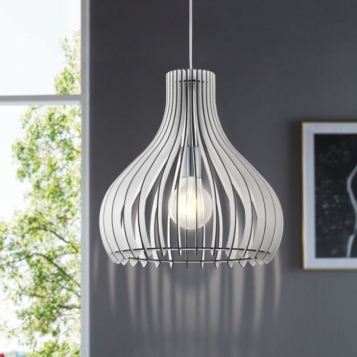 Træ pendler lampe hvid, Betsy