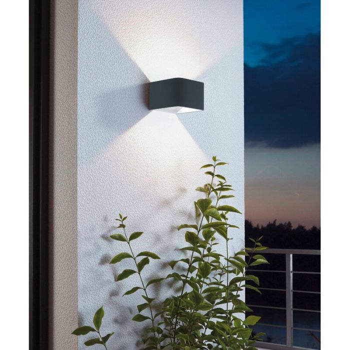 Antracit modern udendørslampe aluminium, Kay, 6W, 3000K LED, IP44