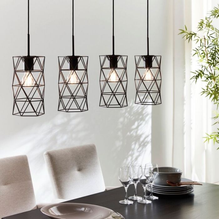Brun industri pendler lampe stål, Okan