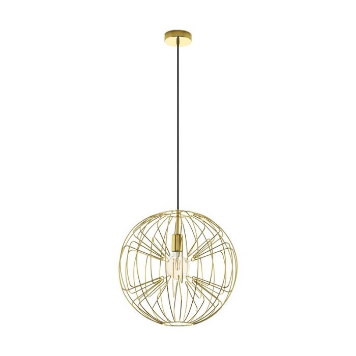Gul industri pendler lampe stål, Josiah