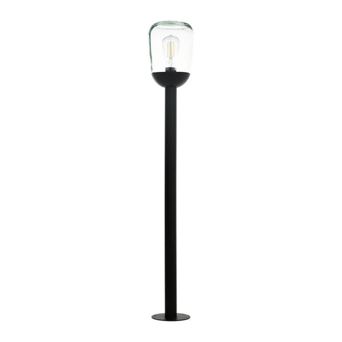 Sort modern udendørslampe aluminium, Kerwin, IP44