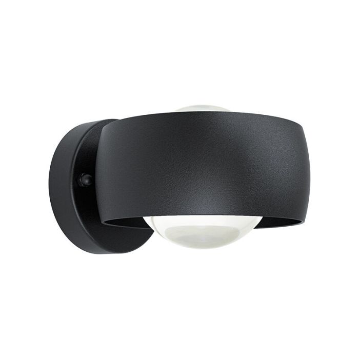 Sort modern udendørslampe aluminium, Lyn, 2W, 3000K LED, IP44