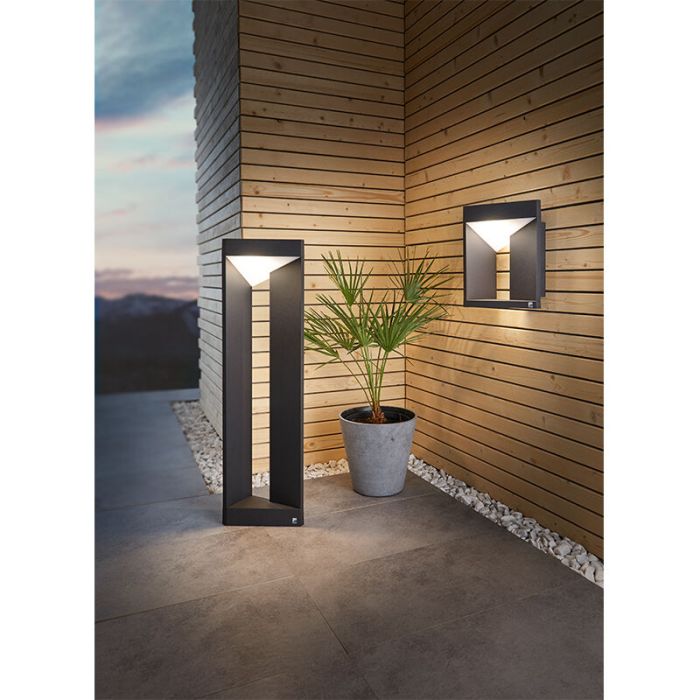 Sort modern udendørslampe aluminium, Lyke, 10W, 3000K LED, IP54