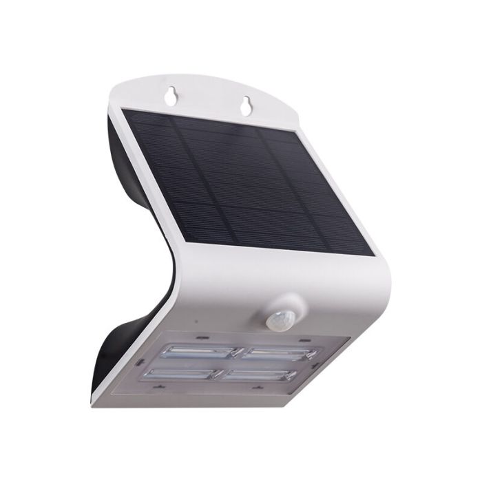 Hvid modern udendørs væglampe med bevægelsessensor plast, Lydie, 3,2W, justerbar lysfarve LED, IP54
