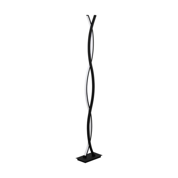Sort modern gulv lampe aluminium, Arantxa, 32W, 3000K LED, med brytare