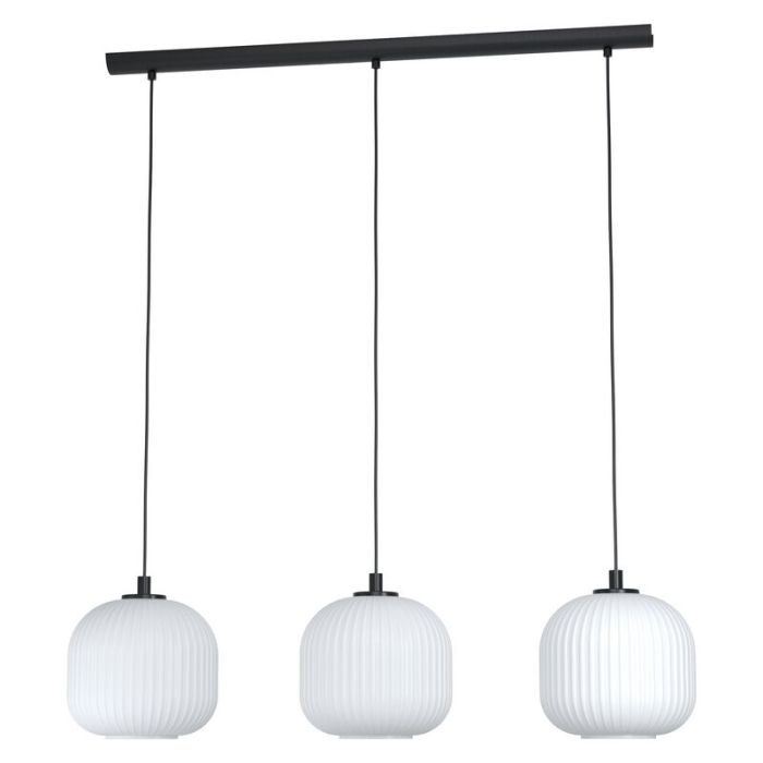 Hvid retro pendler lampe glas, Elvera
