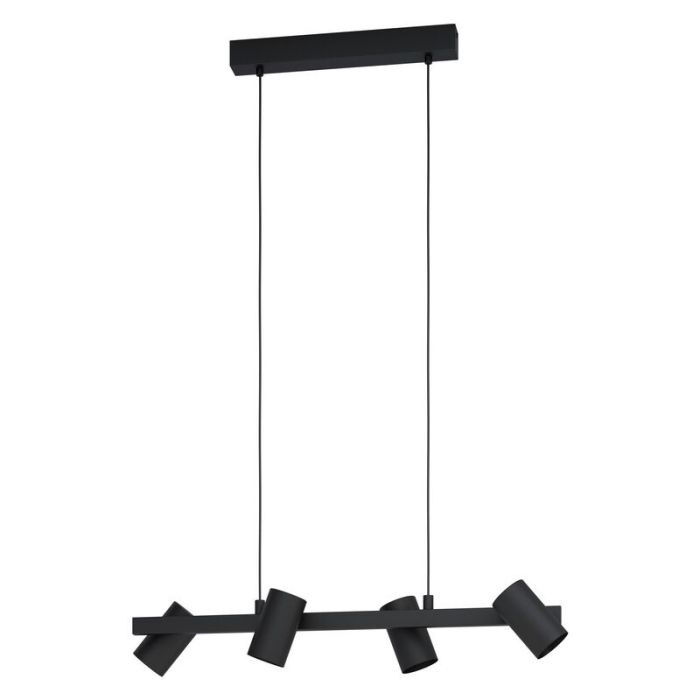 Sort modern pendler lampe stål, Patrice