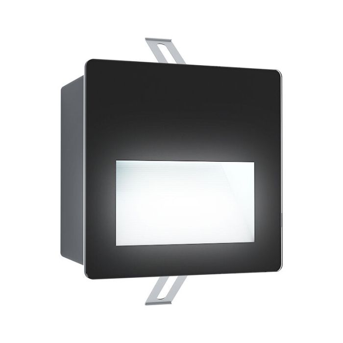 Sort modern indbygget udendørs væglampe aluminium, Luigino, 3,7W, 4000K LED, IP65