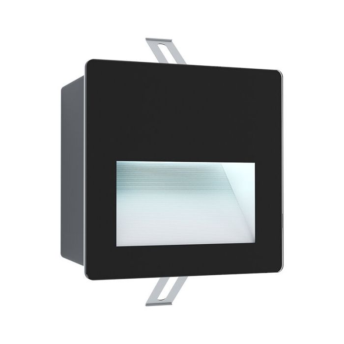 Sort modern indbygget udendørs væglampe aluminium, Luigino, 3,7W, 4000K LED, IP65