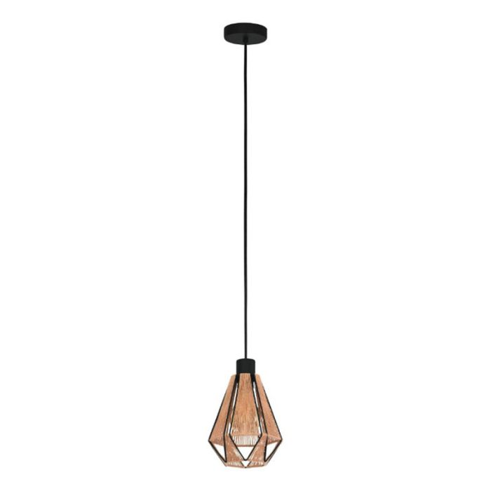 Brun rustik pendler lampe stål, Yessica