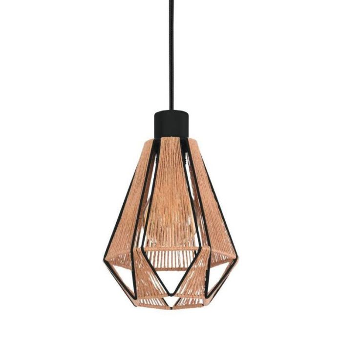 Brun rustik pendler lampe stål, Yessica