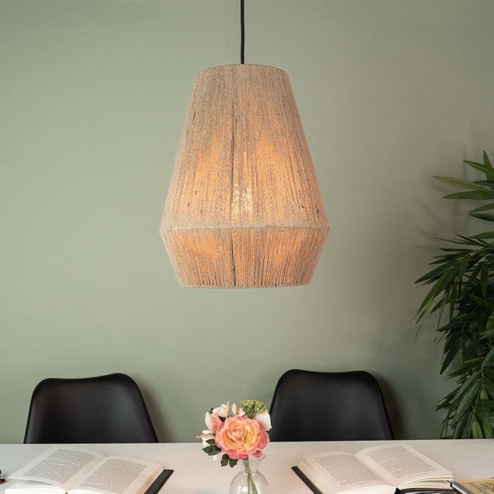 Rattan pendler lampe brun, Wilbert