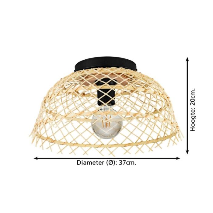 Rattan plafond brun, Alida