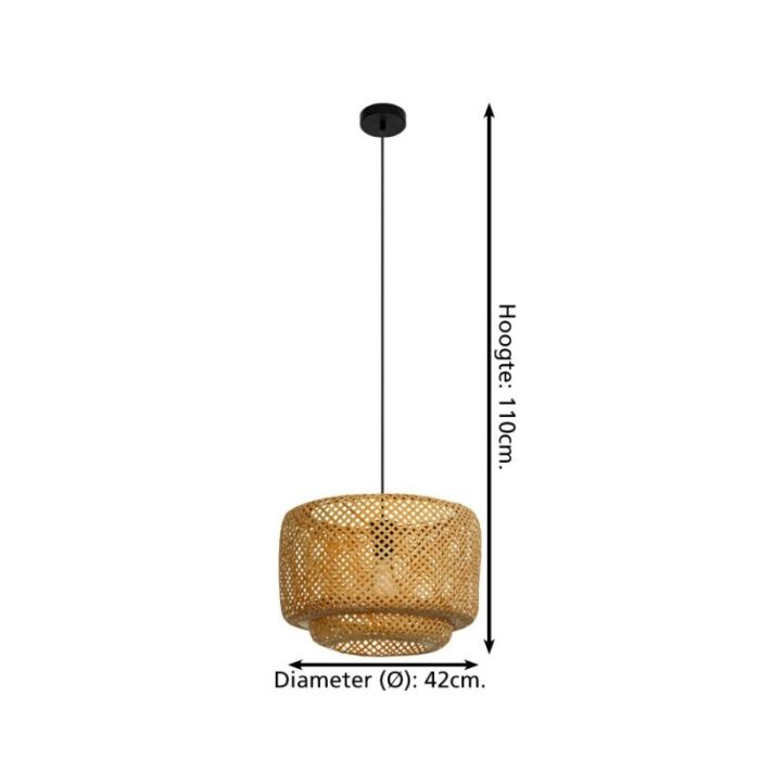 Rattan pendler lampe brun, Jetze