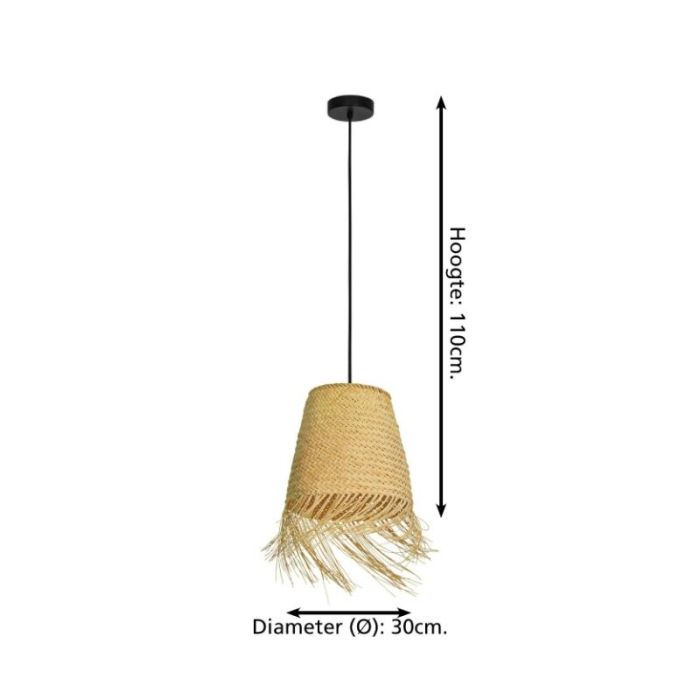 Rattan pendler lampe brun, Wilco