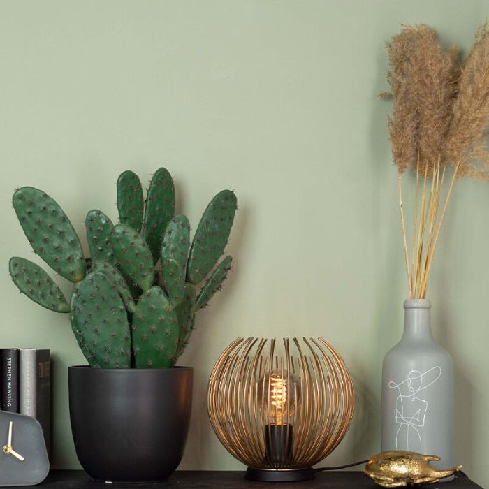 Guld industri bordlampe aluminium, Keimpe, med brytare
