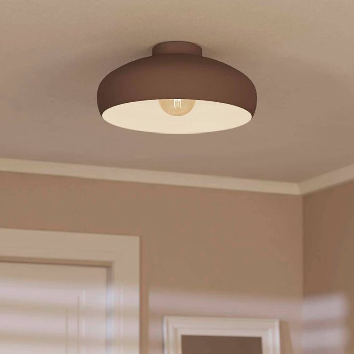 Brun rustik loftlampe aluminium, Egine