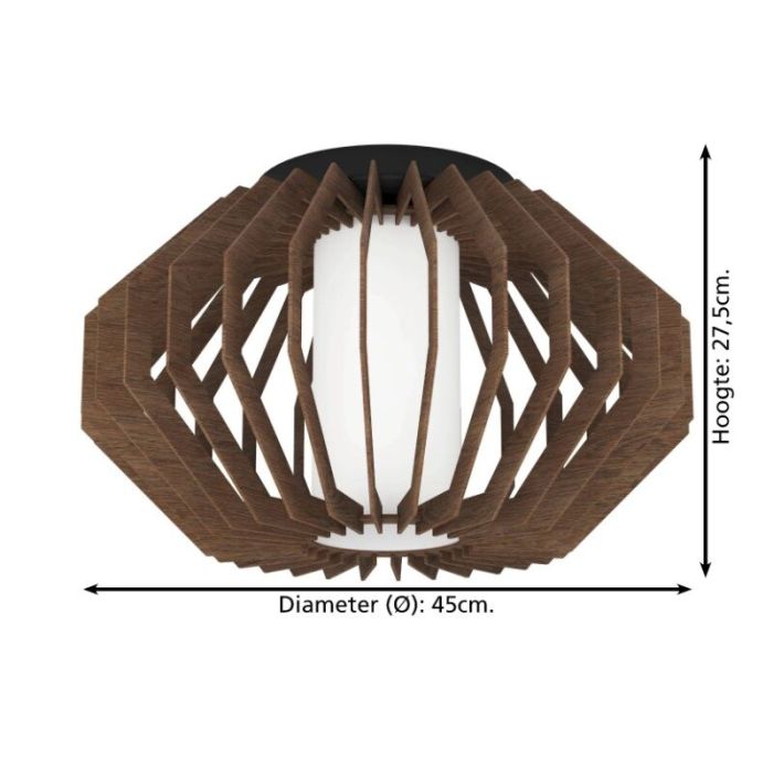Træ loftlampe brun, Lianda