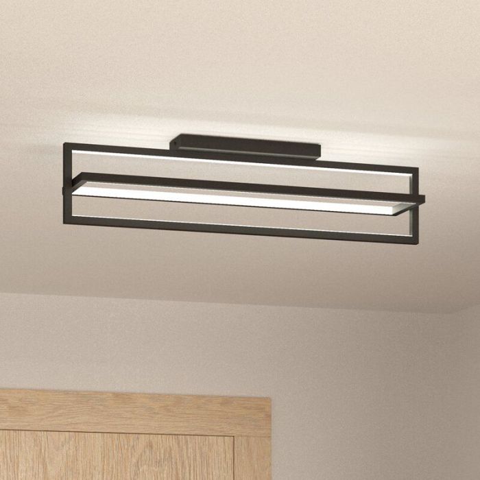 Sort modern loftlampe aluminium, Lianne, 34W, varm til kold hvid justerbar LED, 3 trins lysdæmper