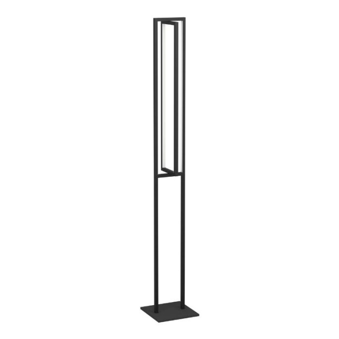 Sort modern gulv lampe aluminium, Lianne, 34W, varm til kold hvid justerbar LED, 3 trins lysdæmper