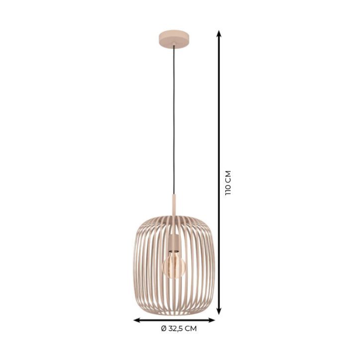 Beige industri pendler lampe aluminium, Pietro