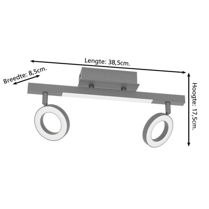 Sort modern loftspot aluminium, Madelinde, 3,2W, 3000K LED