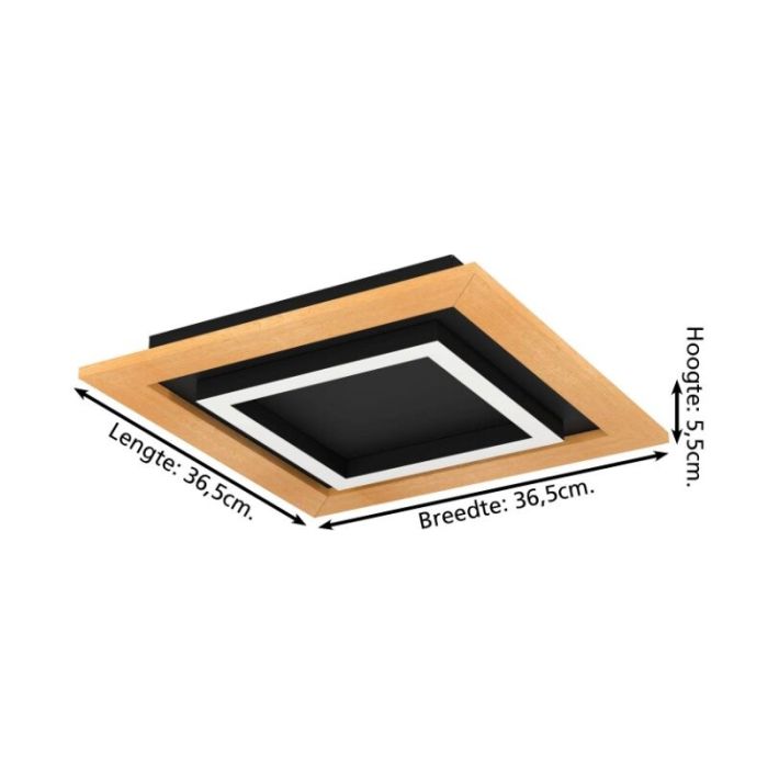 Træ design plafond aluminium, Kyllian, 5,4W, varm til kold hvid justerbar LED, 3 trins lysdæmper