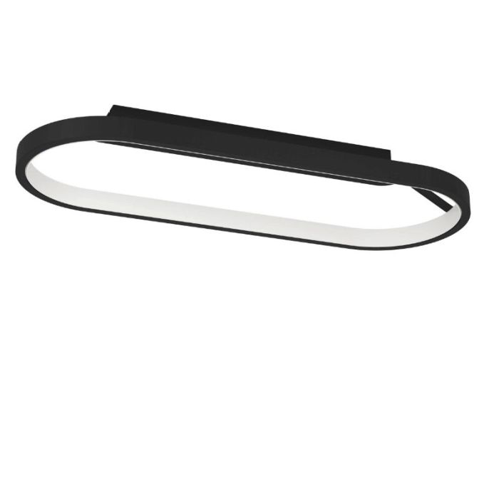 Sort modern loftlampe aluminium, Maira, 27W, 3000K LED, 3 trins lysdæmper