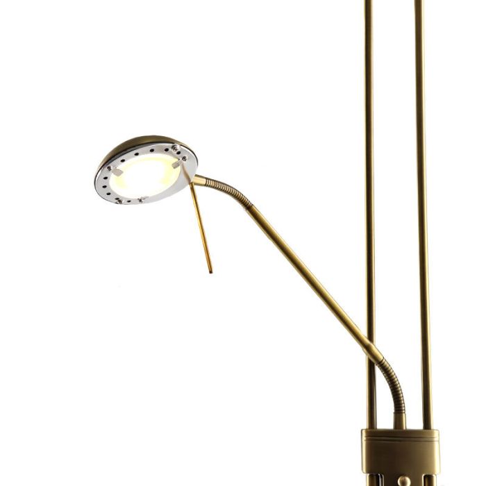Modern læselampe gulv messing, Salvador, 18W, 3000K LED, med brytare
