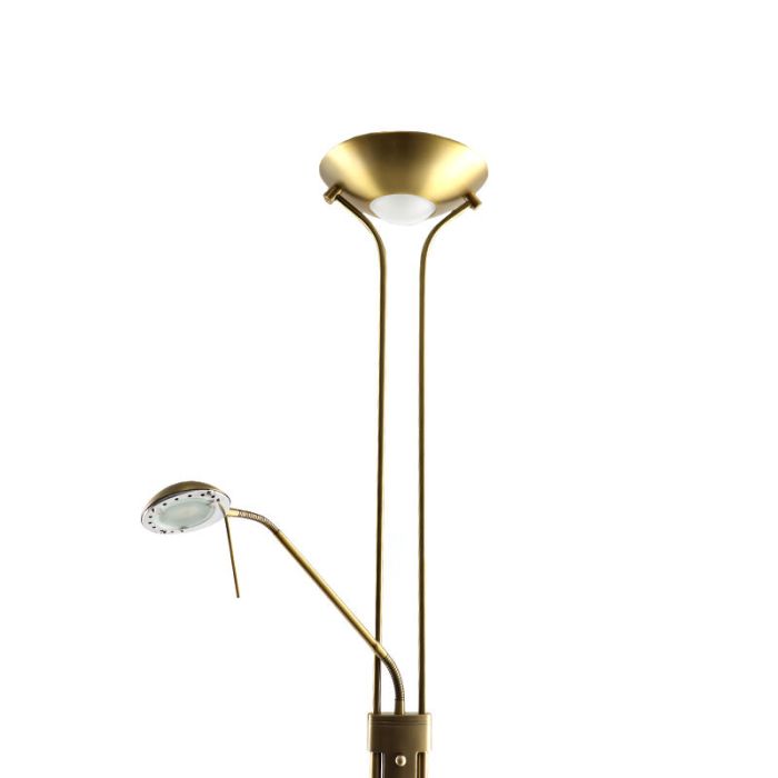 Modern læselampe gulv messing, Salvador, 18W, 3000K LED, med brytare