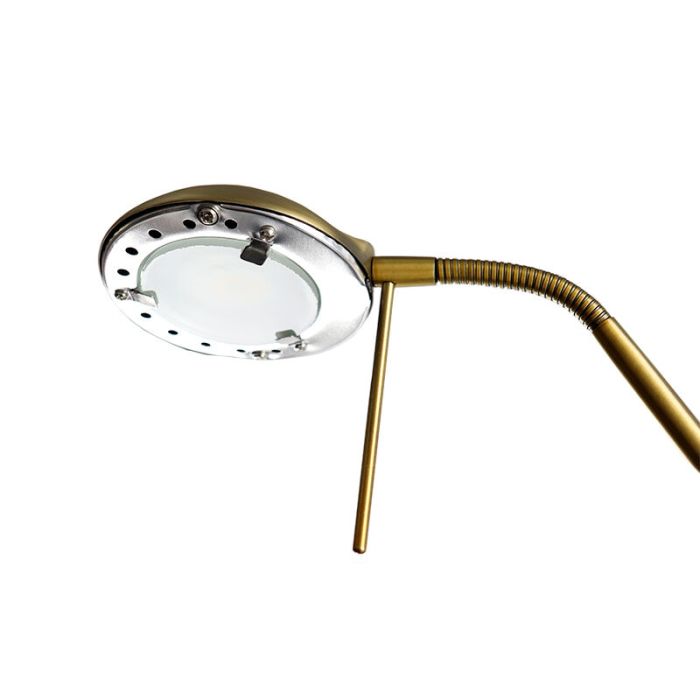 Modern læselampe gulv messing, Salvador, 18W, 3000K LED, med brytare