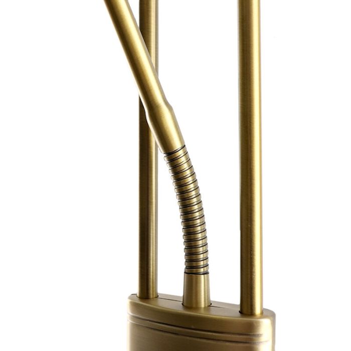 Modern læselampe gulv messing, Salvador, 18W, 3000K LED, med brytare