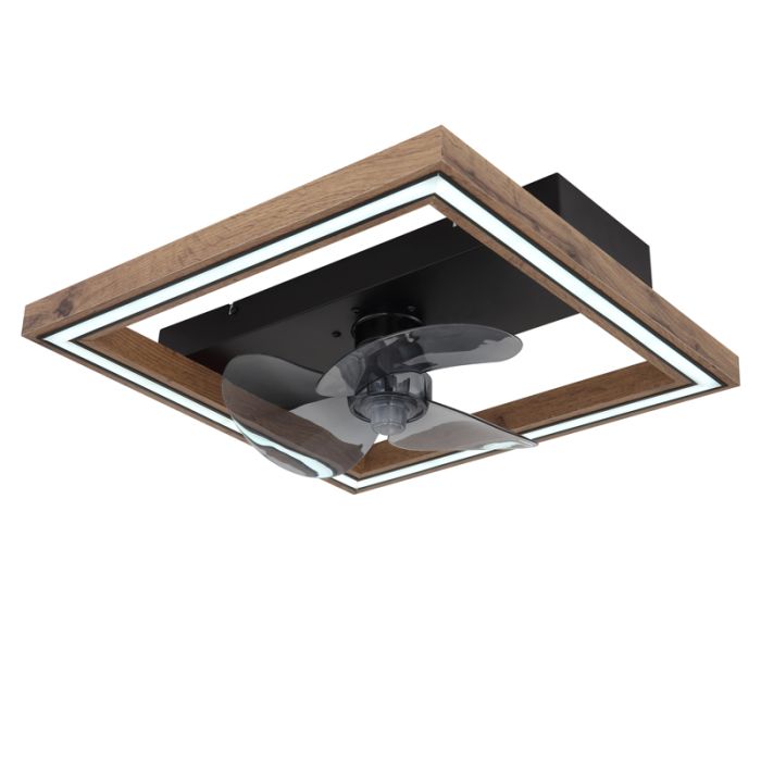 Brun modern loftventilator plast, Lamyea, 24W, varm til kold hvid justerbar LED, med fjärrkontroll