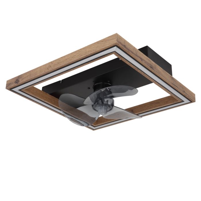 Brun modern loftventilator plast, Lamyea, 24W, varm til kold hvid justerbar LED, med fjärrkontroll