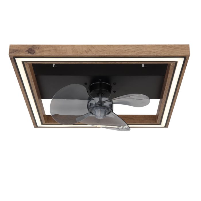Brun modern loftventilator plast, Lamyea, 24W, varm til kold hvid justerbar LED, med fjärrkontroll