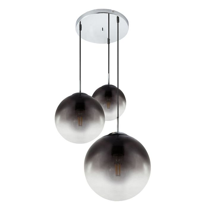 Krom design pendler lampe glas, Novia
