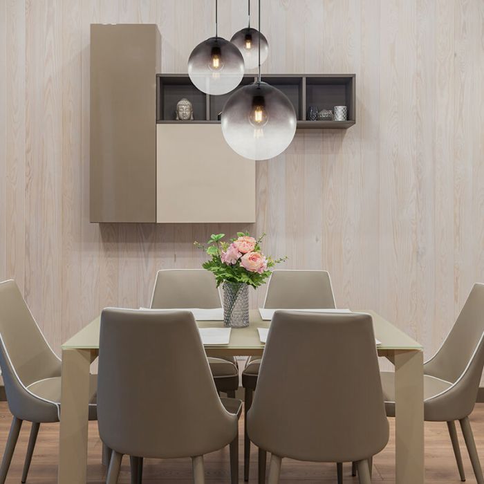 Krom design pendler lampe glas, Novia