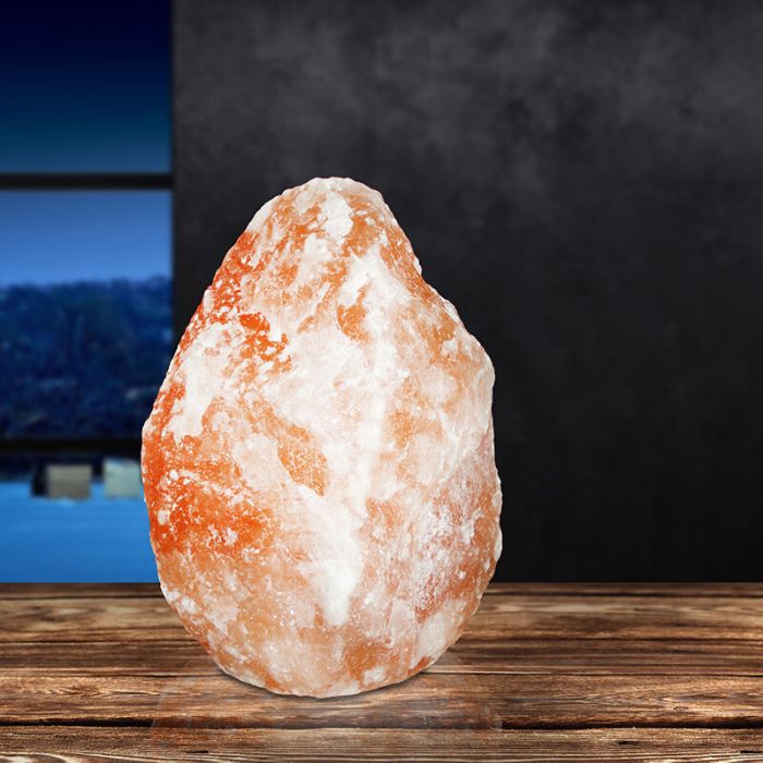 Orange saltlampe sten, Mersa, med brytare